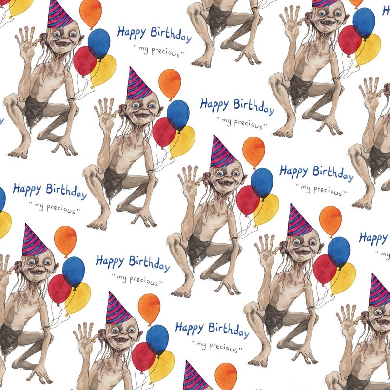 Gollum Wrapping Paper, Wrapping Paper — Papier cadeau et fêtes