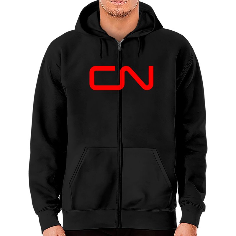 Canadian National Cn Railway Logo Zip Hoodies — Sweats à capuche pour hommes