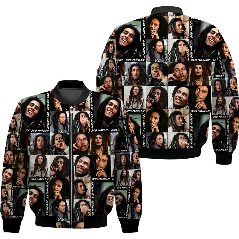 Men's Bob Marley Bomber Jacket — Casual & Bomber Jackets