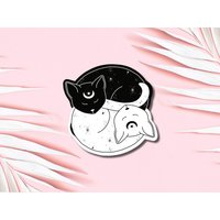Cute Cat Sticker, Yin Yang Cat Sticker