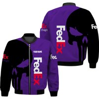 Fedex Freight Skull Custom Name Quilt Bomber Jacket