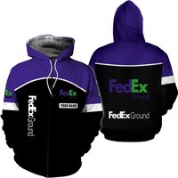 Fedex Ground Custom Name 3d Zip Hoodie