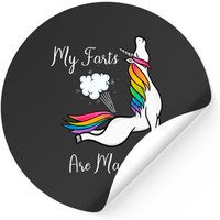 Funny Rainbow Farting Unicorn Gift My Farts Are Magical Stickers