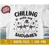 Chillin With My Snowmies, Christmas Crew, Kids Christmas Tshirts