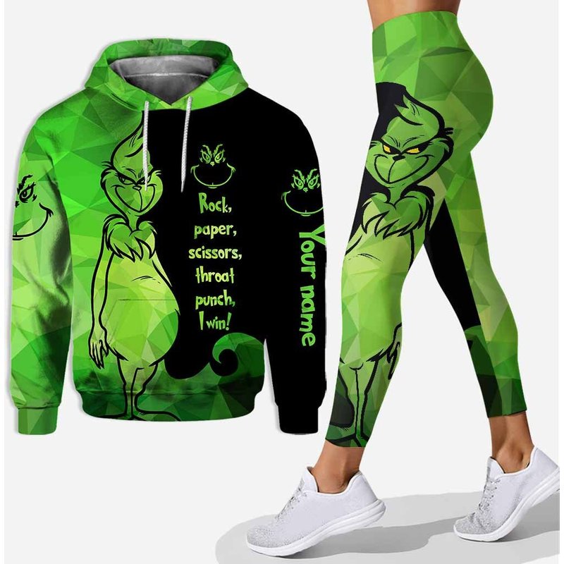 The Funny Character Christmas Rock Paper Scissors Custom Name 3d Hoodie Leggings — Sweats à capuche pour hommes