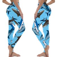 Sea Life Under Water Shark Printed Leggings — Legging femme
