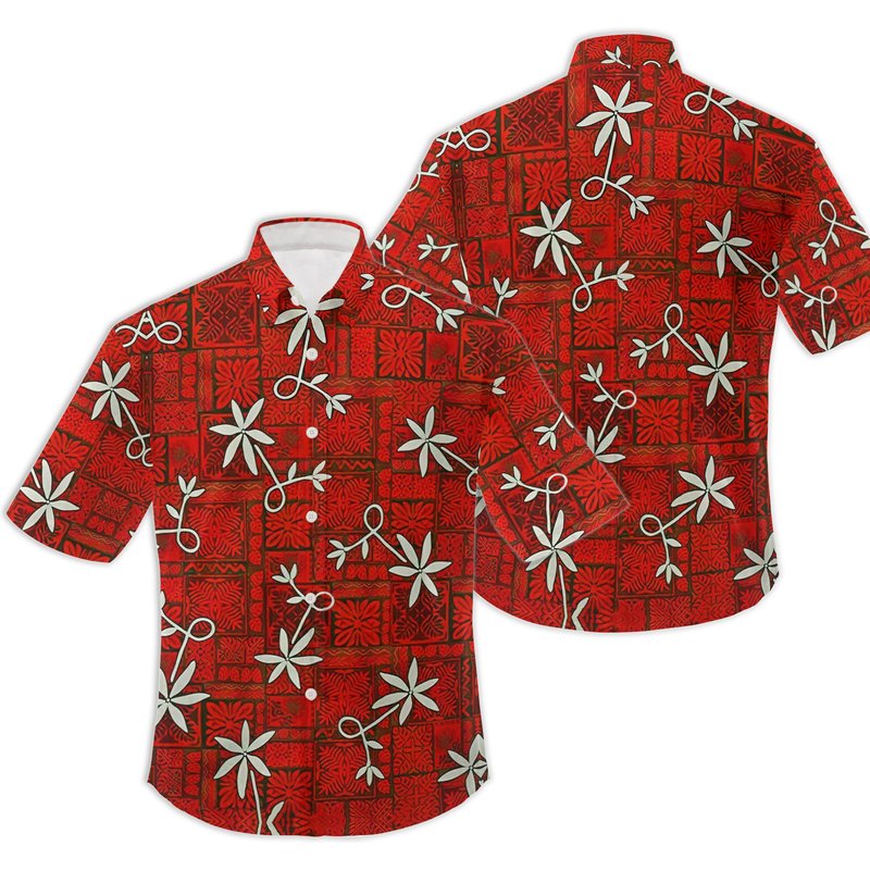 Elvis Presley Blue Red Color Hawaiian Shirt, Aloha Beach Shirt — Chemises décontractées pour hommes