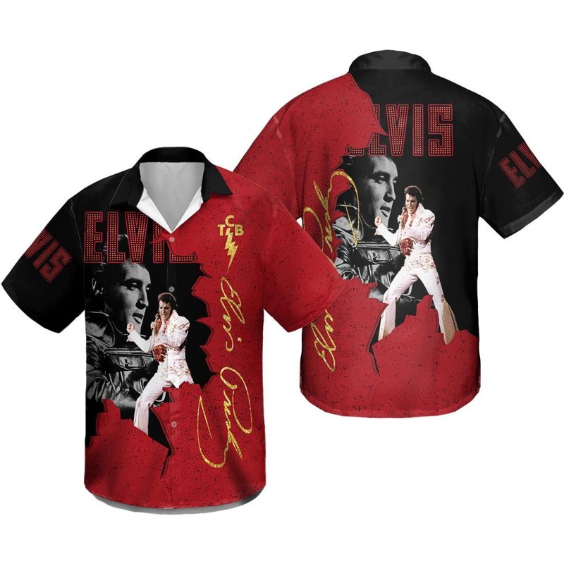 3d Elvis Presley Unisex Hawaiian Shirt, Elvis Presley Summer Hawaiian — Chemises décontractées pour hommes