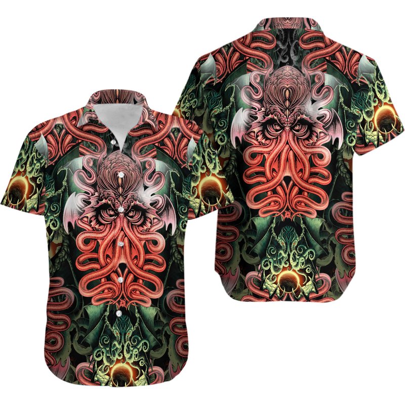 Cthulhu Hawaiian Shirt — Mens Casual Shirts