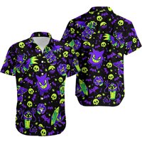 Purple Anime 3d Beach Hawaiian Shirt