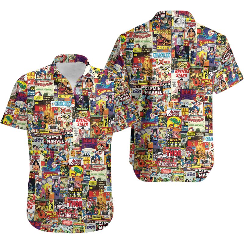 Best Classic Comic Magazines Hawaiian Shirt, Christmas Shirt — Chemises décontractées pour hommes