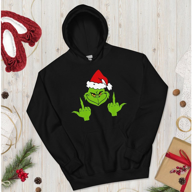 Christmas Grinch Hoodie, Winter Hoodie, Christmas Hoodie — Sweats à capuche pour hommes