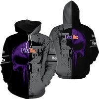 Fedex Skull Black Grey Custom Name 3d Hoodie