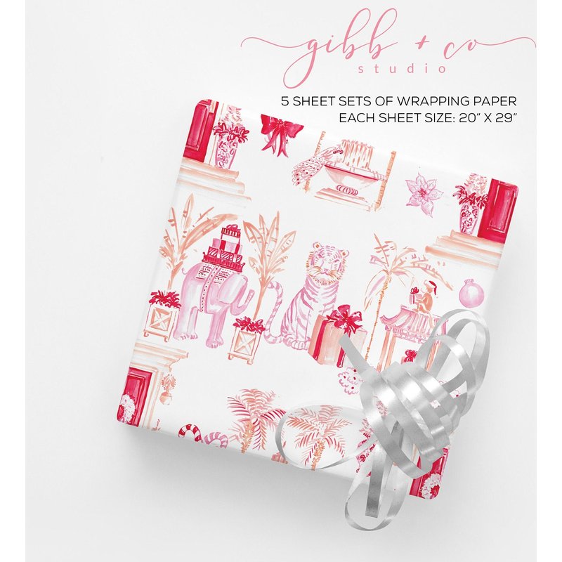 Pink Christmas Wrapping Paper — Gift Wrap & Party Supplies