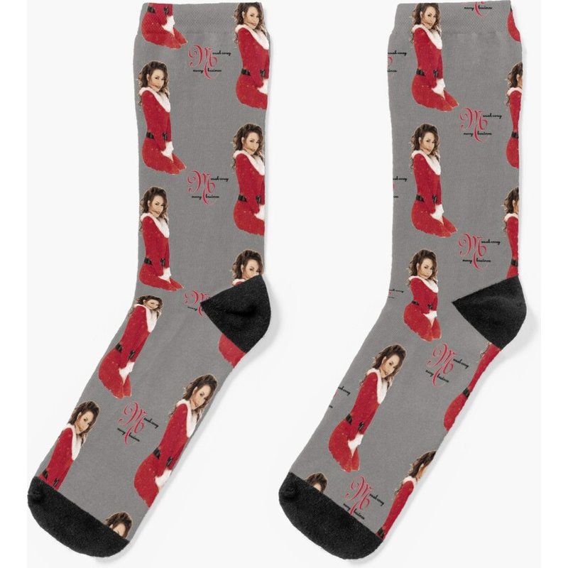 Mans Mariah Carey Merry Christmas Socks — Chaussettes fantaisie