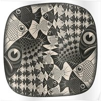 Escher - Fishes And Scales Premium Matte Vertical Poster