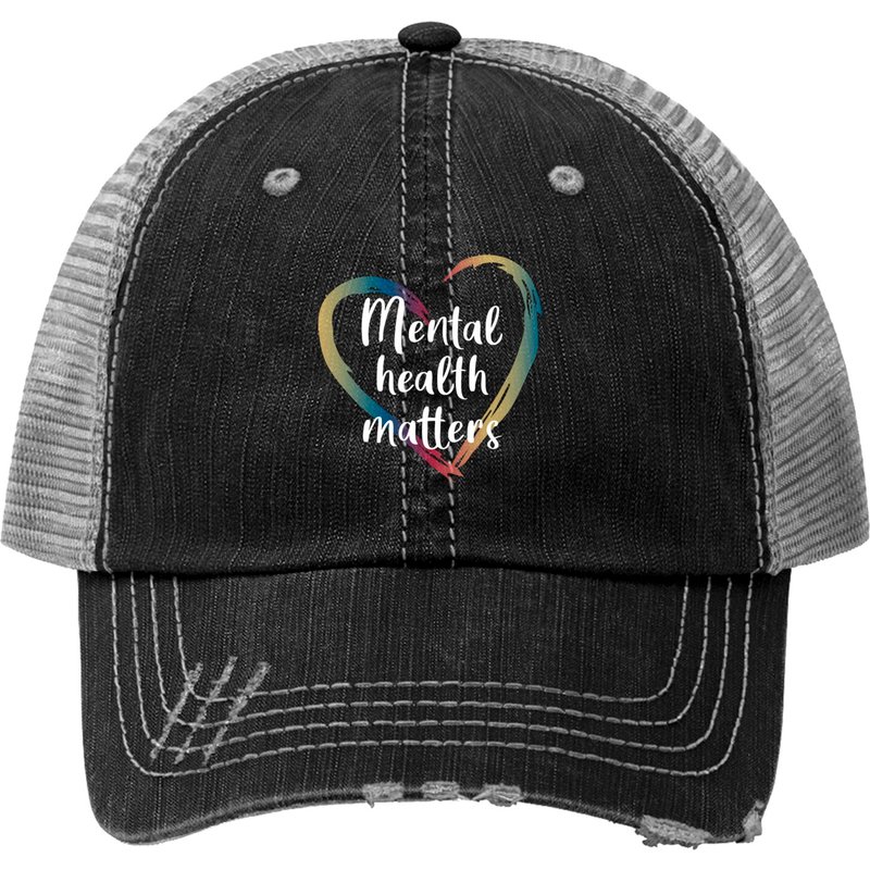 Mental Health Matters - Mental Health - Print Trucker Hat — Casquette de baseball