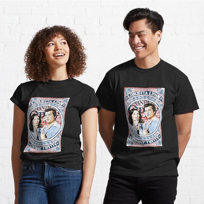 Conway Twitty Loretta Lynn- Country Music- Classic T-shirt — T-shirts pour hommes
