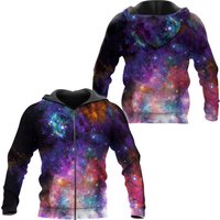 Space Zip Up Hoodie - Alien Galaxy Art - Edm Festival Clothing — Sweats à capuche pour hommes