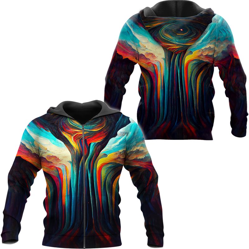Zip Up Hoodie 3d Festival Clothing For Men -midjourney Art — Sweats à capuche pour hommes