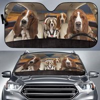 Basset Hound Sun Shade, Basset Hound Family, Car Sun Shade