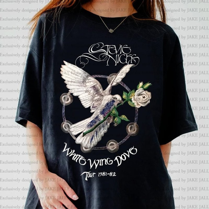 Stevie Nicks White Winged Dove, Stevie Nicks Singer T-shirt, Band Music T-shirt
