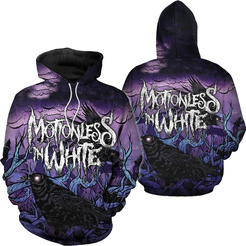Motionless In White Hoodies, Pullover Black Hoodie, Band Metalcore Hoodie 3d — Sweats à capuche pour hommes