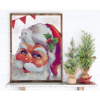 Santa Clause Print, Christmas Wall Art, Christmas Printable, Vintage Santa Print Poster — Posters & Prints