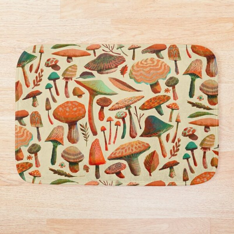 Mushroom Picking Bath Mat — Tapis