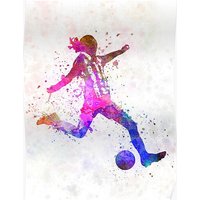 Girl Playing Soccer Football Player Silhouette Premium Matte Vertical Poster — Affiches et impressions