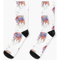 Brain Anatomy, Floral Brain Socks