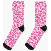 Pink Leopard Print Socks — Novelty Socks