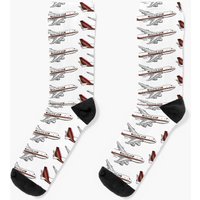 Boeing 747 Kalitta Air N744ck Socks — Chaussettes fantaisie