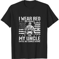 I Wear Red On Friday For Everyone Deployed Shirt | Military Red Friday Flag Shirt — Mens T Shirts