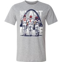 Adam Wainwright Men's Cotton T-shirt - St. Louis Baseball Adam Wainwright Albert Pujols & Yadier Molina St. Louis Last Dance Wht — Mens T Shirts