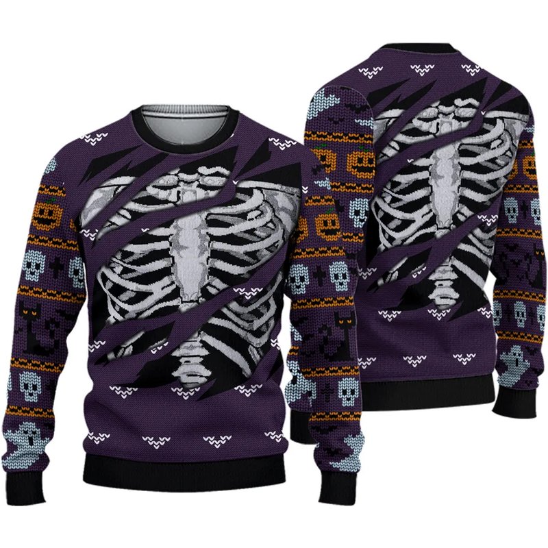 Skeleton Halloween Ugly3d Sweater