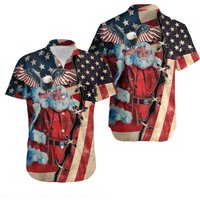 Christmas Patriot Santa Clause Hawaiian Shirt