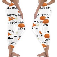 Today Is Leg Day Thanksgiving Funny Turkey Trot Gift Leggings — Legging femme