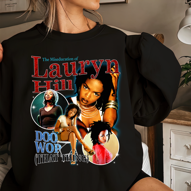 Vintage Bootleg Inspired Sweatshirt | Ms Lauryn Hill Graphic Sweatshirt — Sweats à capuche pour hommes