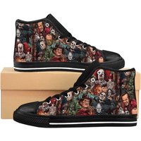 Horror High Top Sneakers, Halloween Shoes, Scary, Spooky — Mens Casual Shoes