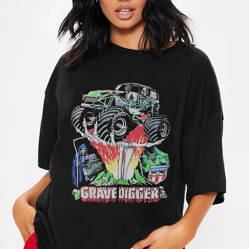 Vintage 1994 Grave Digger Monster Jams Truck Shirt — T-shirts pour hommes