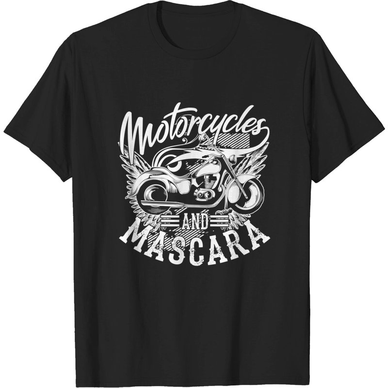 Womens Motorcycles And Mascara Art Cute Makeup Motor Lover Tshirts — T-shirts pour hommes