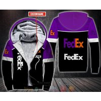 Personalized Fedex Ground Purple 3d Fleece Zip Hoodie — Sweats à capuche pour hommes