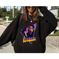 Ghostface Scream Neon Sweatshirt, Halloween Ghost Sweatshirt, Horror Movie Sweatshirt — Sweats à capuche pour hommes
