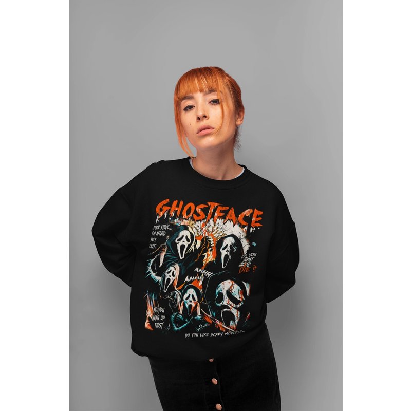 Vintage Scream Ghostface Sweatshirt, Vintage Halloween Sweatshirt, Let's Watch Scary Movies Sweatshirt — Sweats à capuche pour hommes