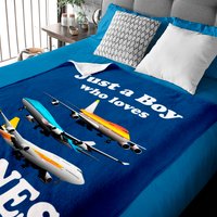 Just A Boy Who Loves Planes Baby Blankets & Toddler Airplane Lover Baby Blankets
