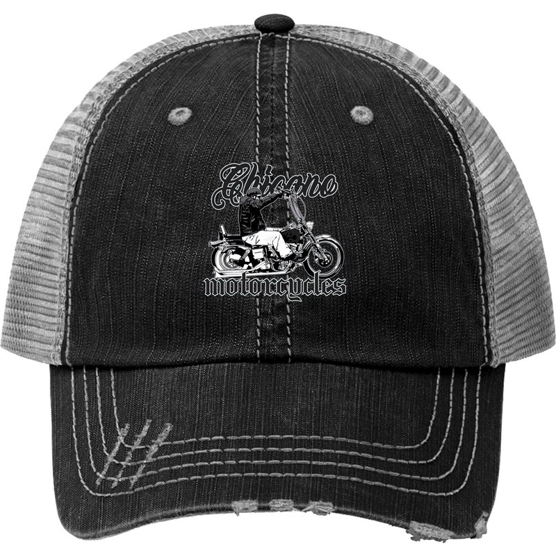 Cholo Trucker Hats Mens Low Rider Clothes. Chicano Cholo Vicla Lowrider Bikes Pullover — Casquette de baseball