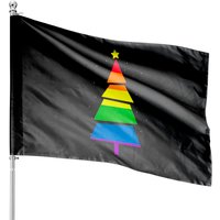 Lgbt-q Pride Rainbow Flag Gay Christmas Tree X-mas House Flags — Drapeaux décoratifs