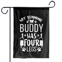 My Running Buddy Has Four Legs - Exercise Dog Owner Runner Gift - Runners Gifts - Garden Flags — Decorative Flags