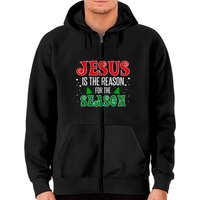 Jesus Is The Reason For The Season Religious Zip Hoodies — Sweats à capuche pour hommes